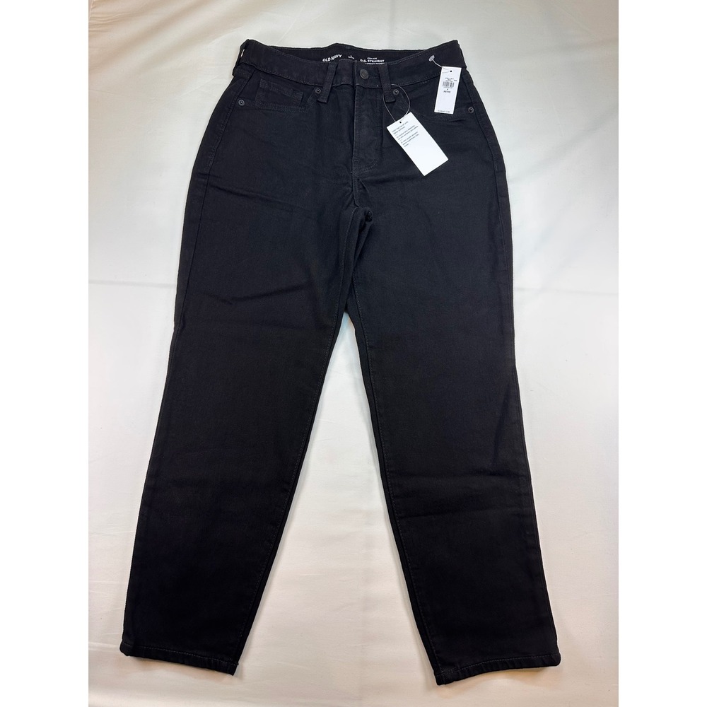 Old Navy OG Straight High Rise Black Jeans 4 Petite Secret Smooth Pockets NWT